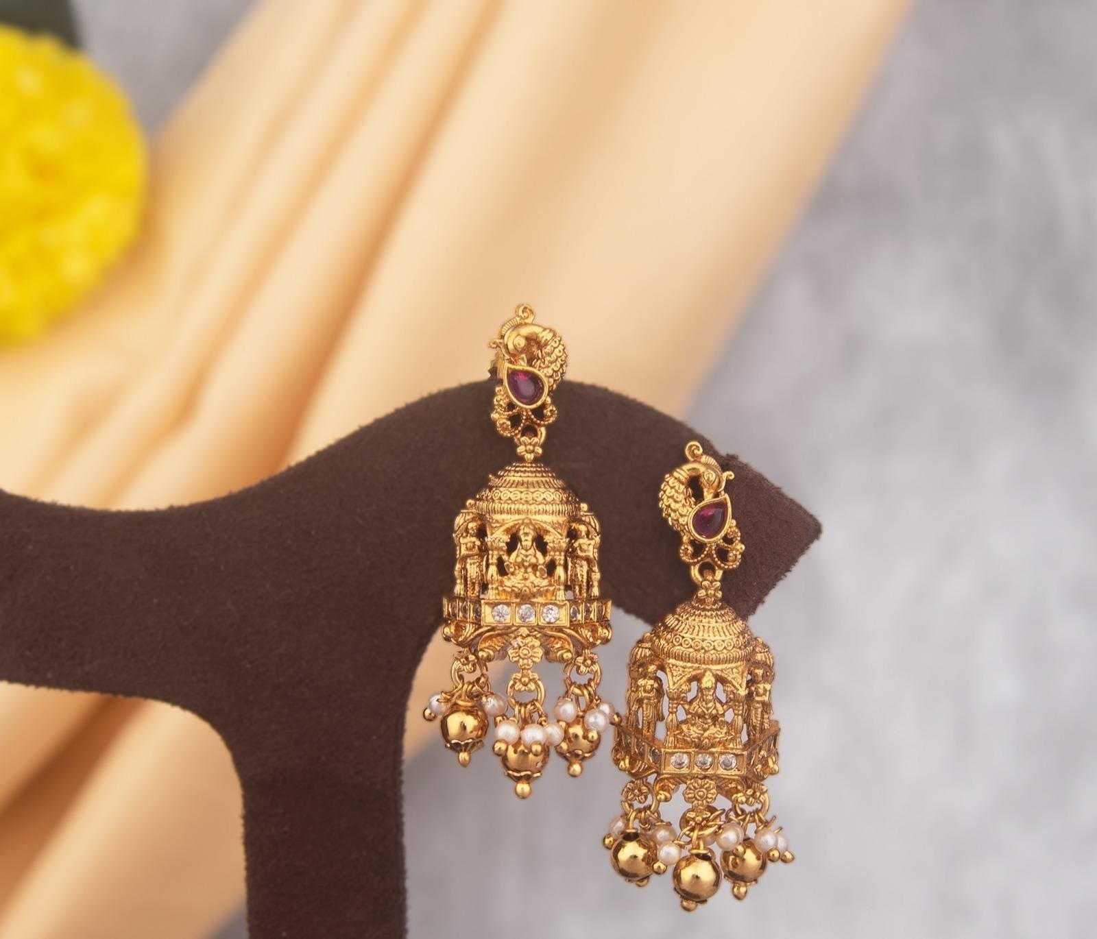 Gold replica designed earrings